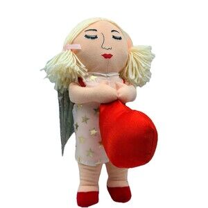 Sugar Loaf Angel Plush Doll 13” Blonde Holding Large Heart Vintage 1998 Soft Toy